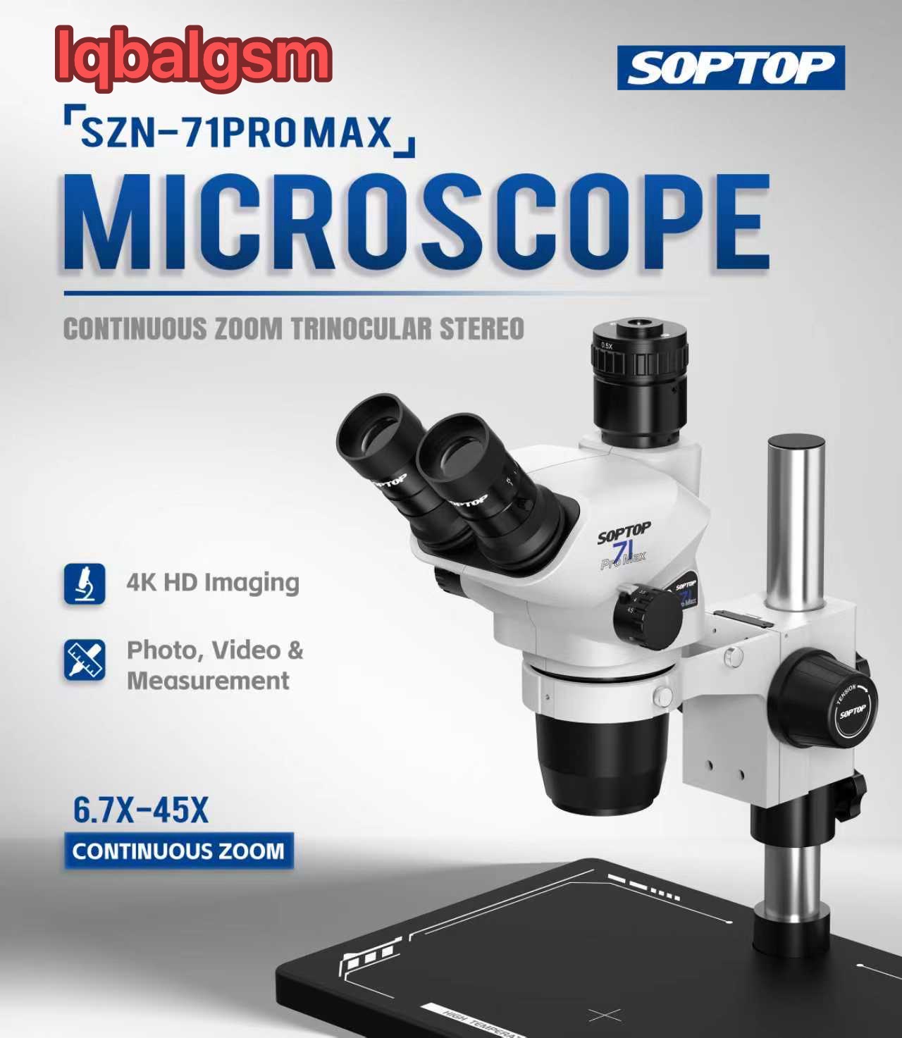 71 PRO MAX (white) SOPTOP HIGH-DEFINITION ZOOM TRINOCULAR STEREO MICROSCOPE