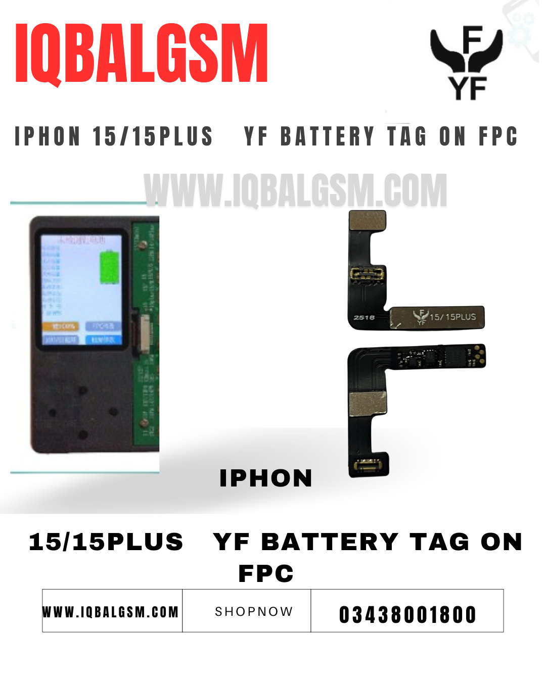 iPhone 15/15plus Yf battery tag-on fpc 