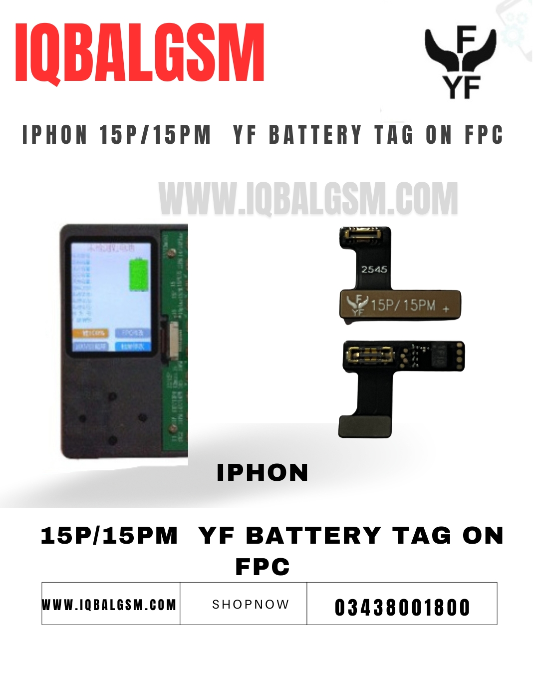IPHONE 15P /15PM YF BATTERY TAG-ON FPC