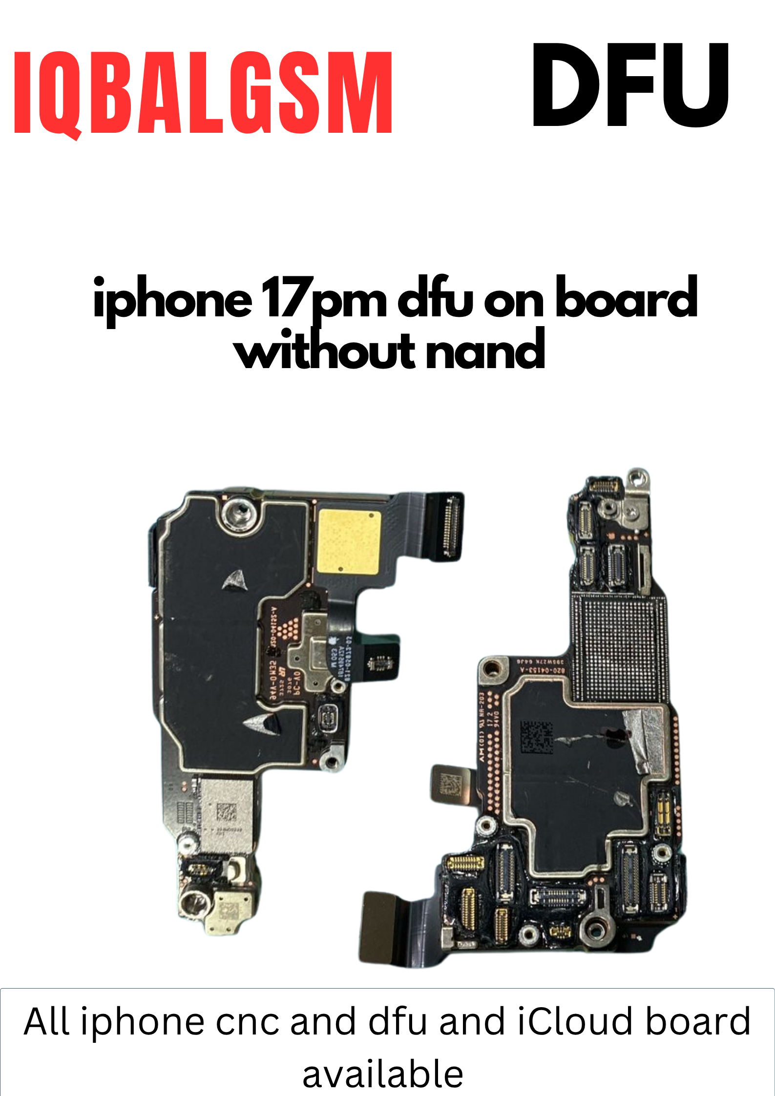 iphone 17pm dfu on board  without nand 