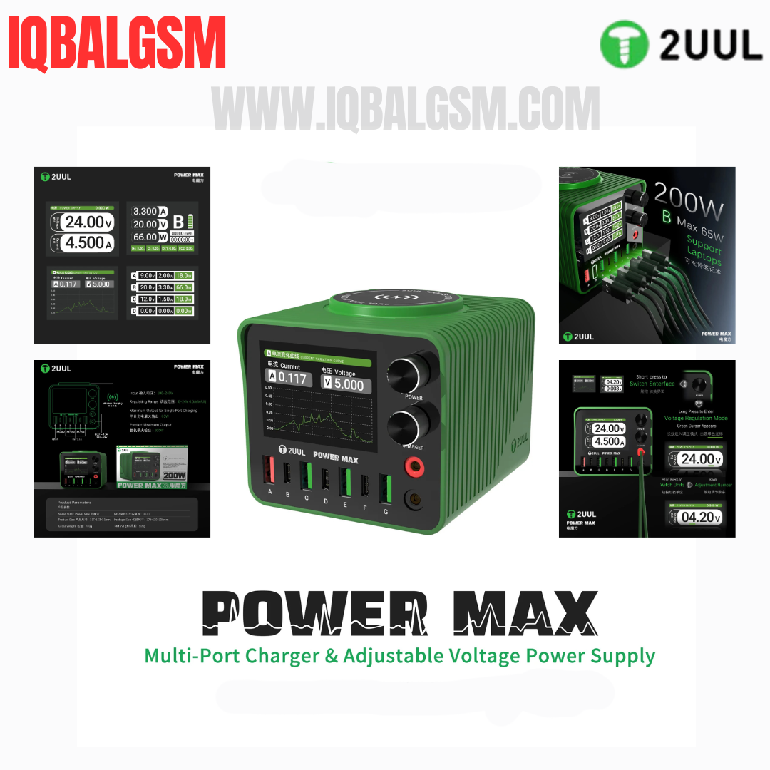 2UUL PC01 Power Max 200W Multi-Port Charger Adjustable Voltage Integrated Power Supply