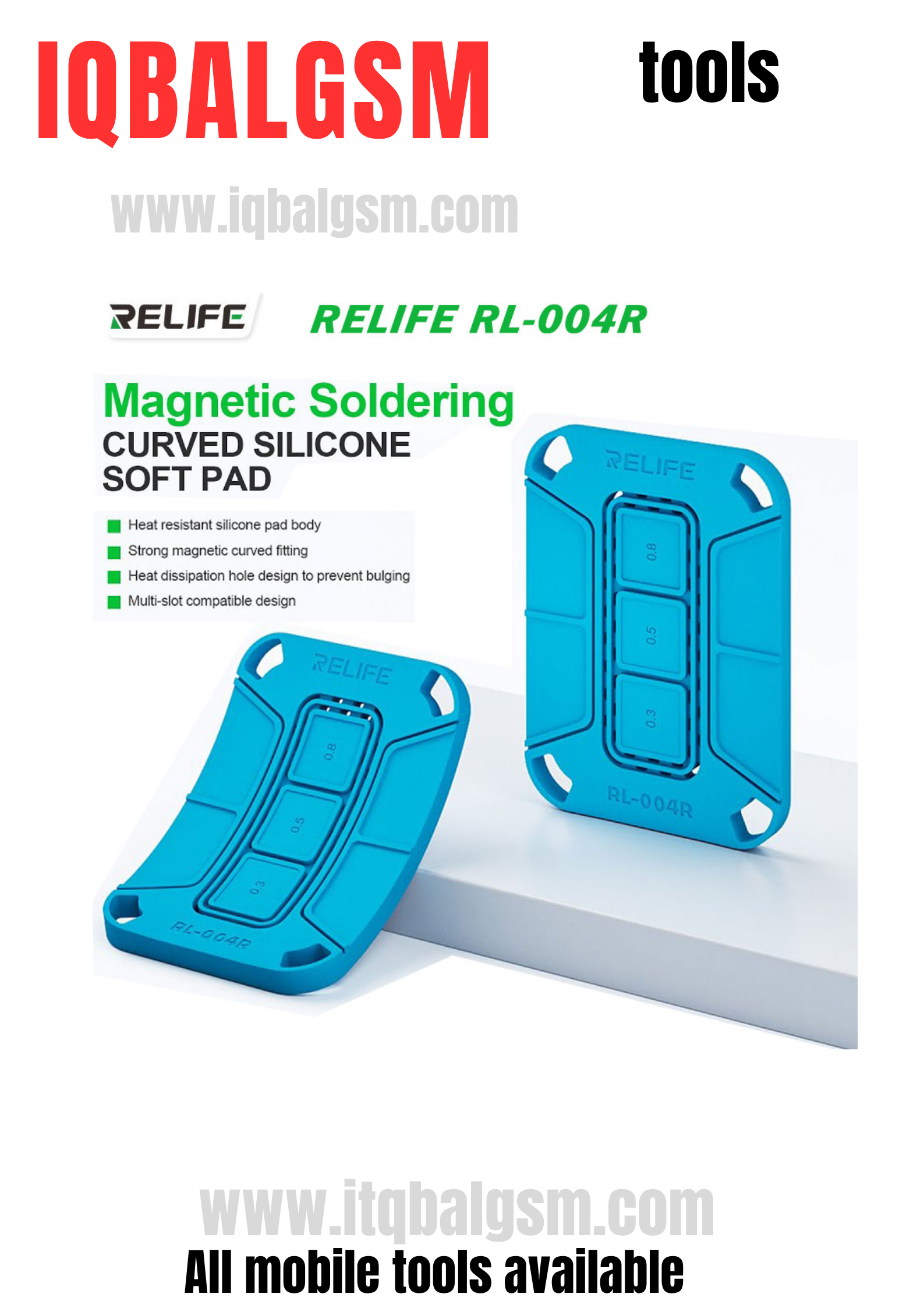 Relife RL-004R Curved Magnetic Soldering Pad Suitable for CPU Chips Repair