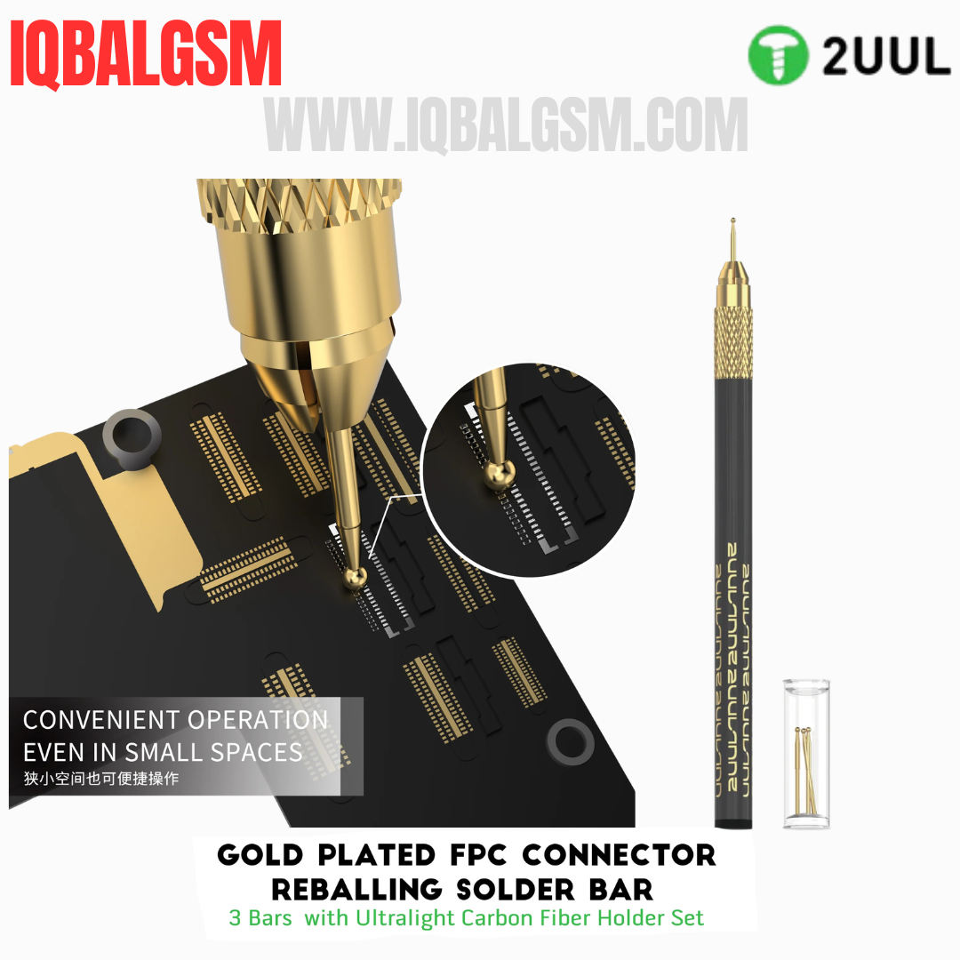 2UUL SC98 Gold Plated FPC Connector Reballing Solder Bar 3 Bars with Ultralight Carbon Fiber Holder Set