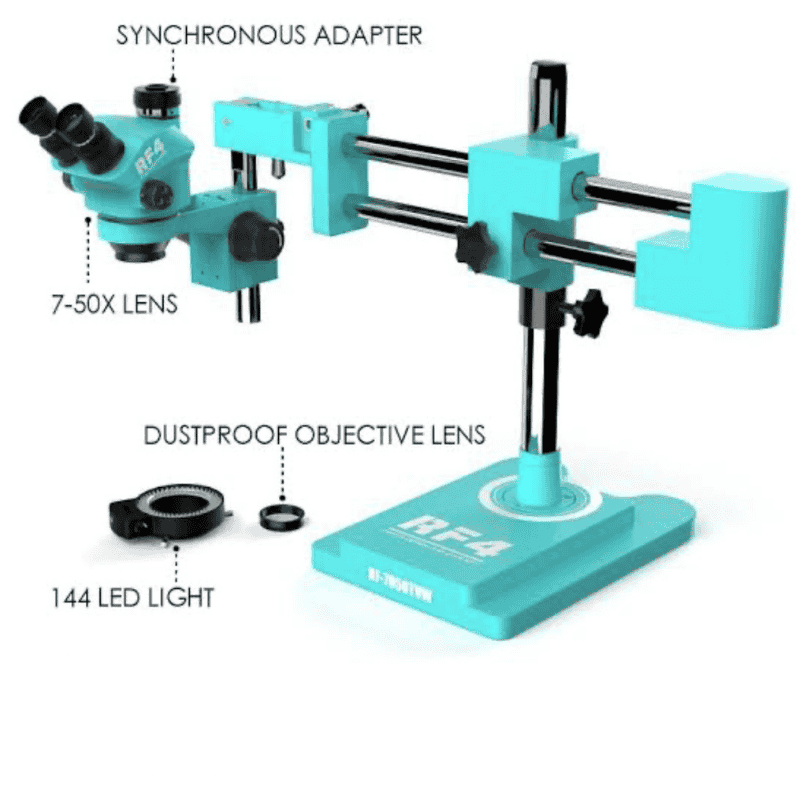 RF4 TRINOCULAR MICROSCOPE DOUBLE ARM BOOM STAND RF-7050-TVW