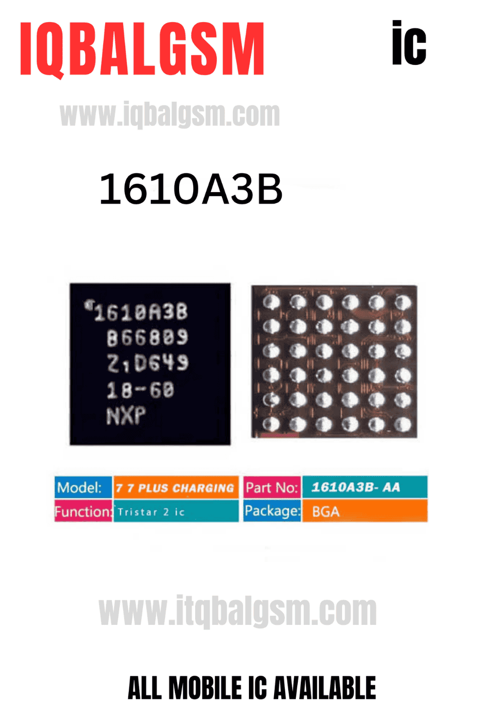 1610A3B - new  U2 USB Charging IC 36 Pins 1610A3b for iPhone 7 7 Plus USB Charging I