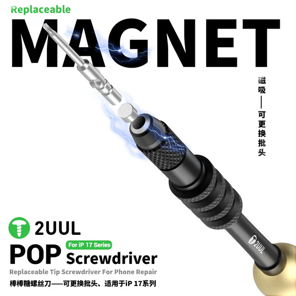 2UUL SD87 POP Screwdriver Replaceable Tip Screwdriver for Phone 17 Series