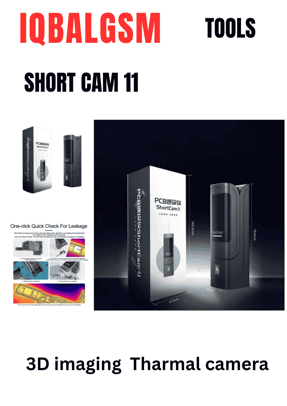 ShortCam II PCB Thermal Camera Imager Thermal Motherboard Fault Camera Diagnosis for Mobile Phone Repair Test