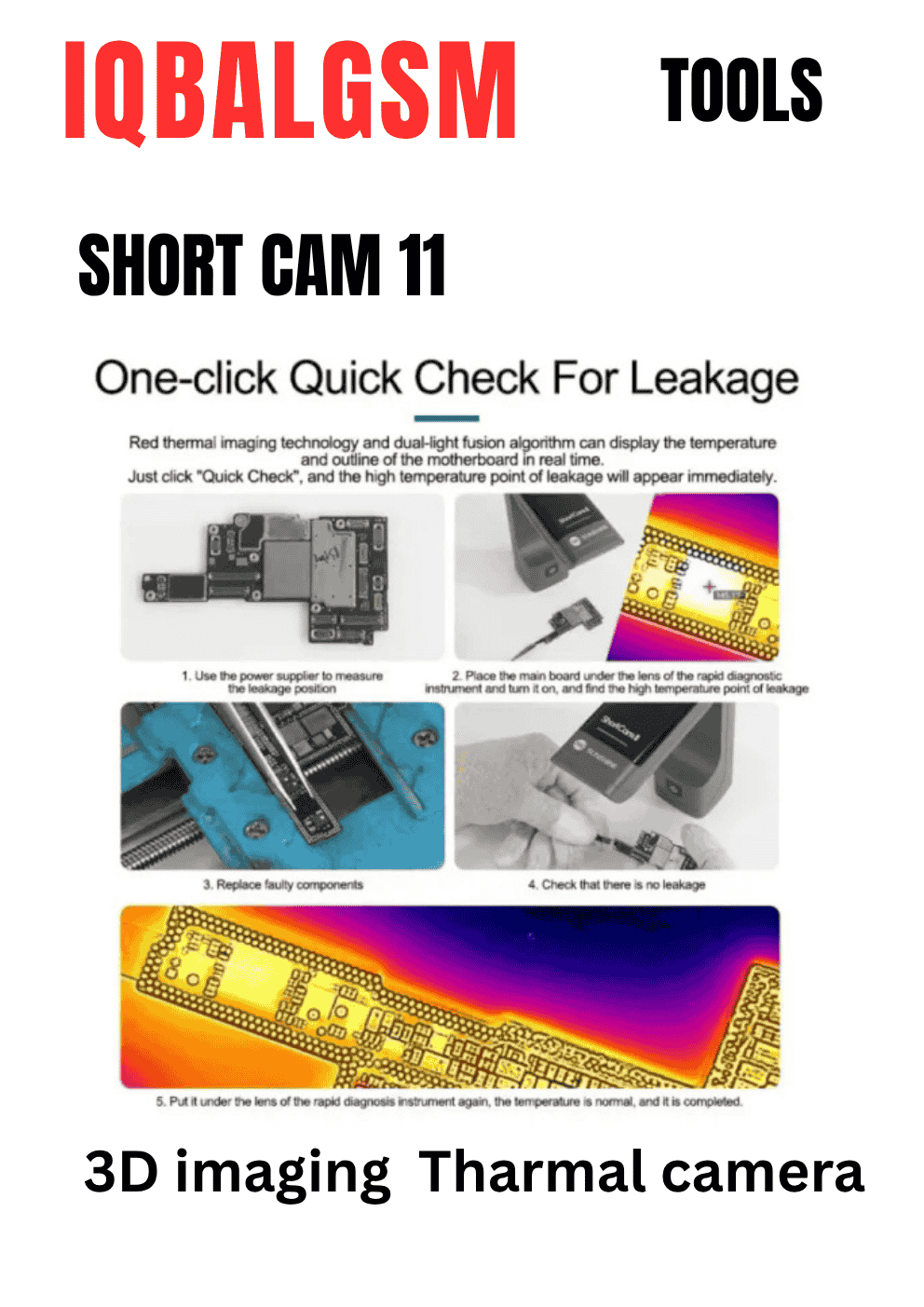 ShortCam II PCB Thermal Camera Imager Thermal Motherboard Fault Camera Diagnosis for Mobile Phone Repair Test