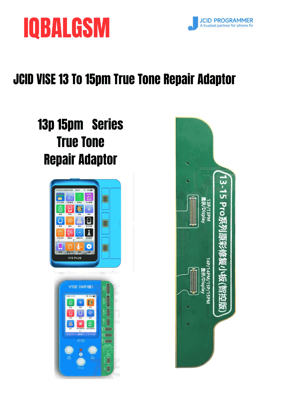 JCID V1SE 13p 15Pm True Tone Repair Adaptor