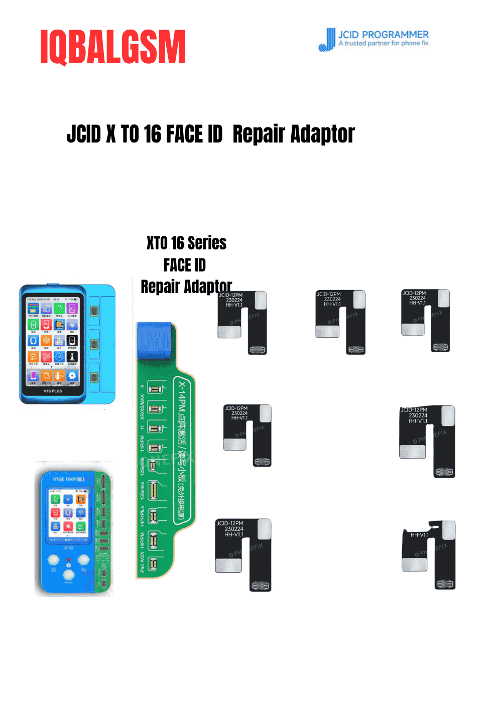 NEW JCID JC Tag on Face ID Flex Cable for IPhone X -11 12 13 14 15 16 PRO MAX Dot Matrix Repair Tool Battery Data Read and