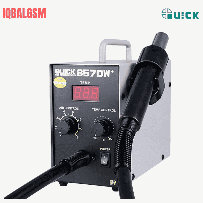 Quick 857DW+ Soldering Station 580W Adjustable Hot Air Gun Station