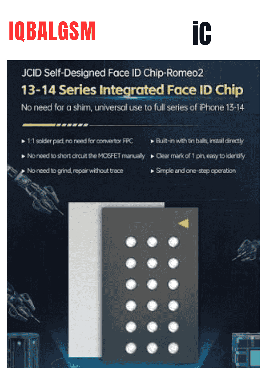 JC FACE ID IPHONE 13 and 14 CHIP For Face ID Repair