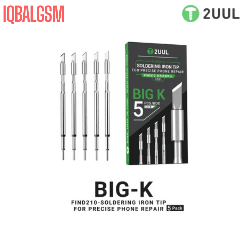 2UUL FD21 Big-K Soldering Iron Tip for C210/T210  Soldering Station (5 Pack)
