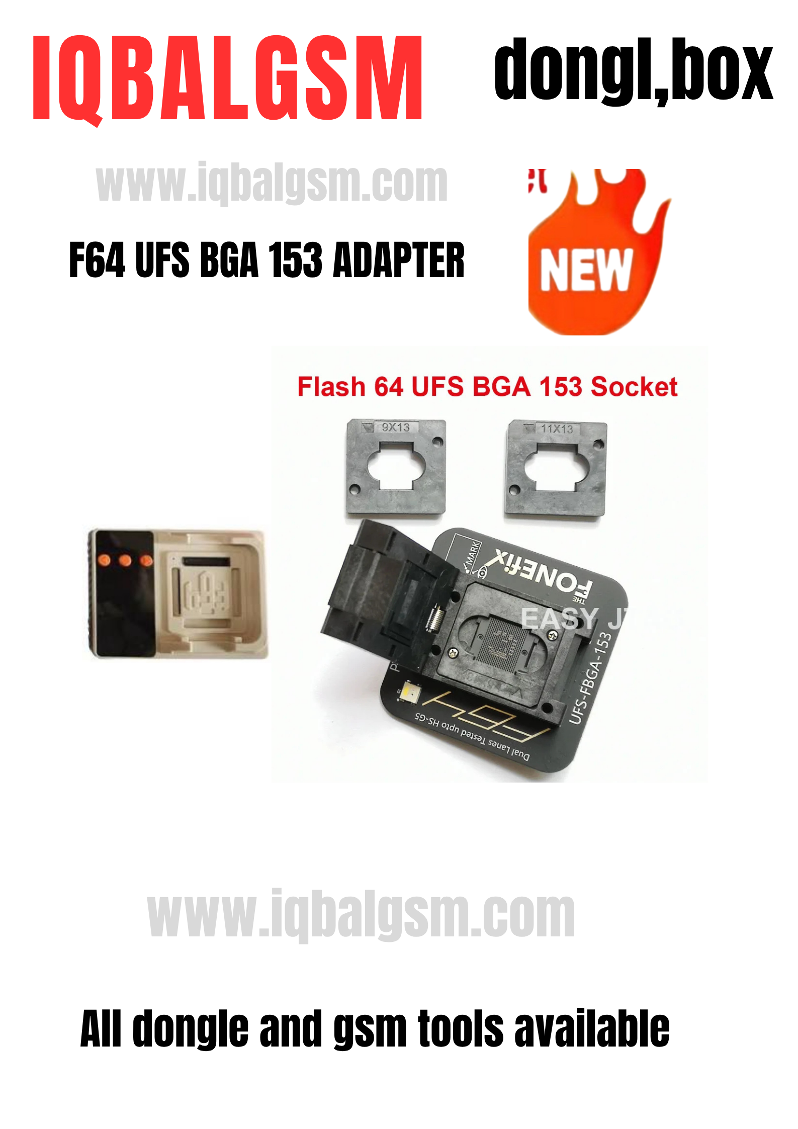 F64 UFS 153 BGA Socket Adapter
