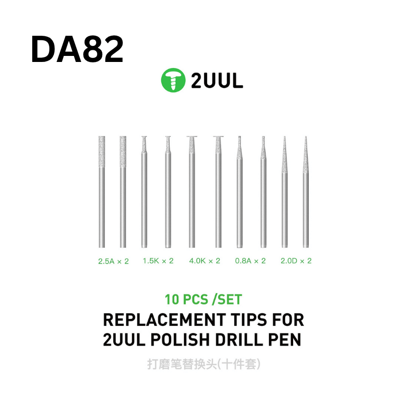 2UUL DA82 Replacement Tips for 2UUL Polish Drill Pen 10pcs/set