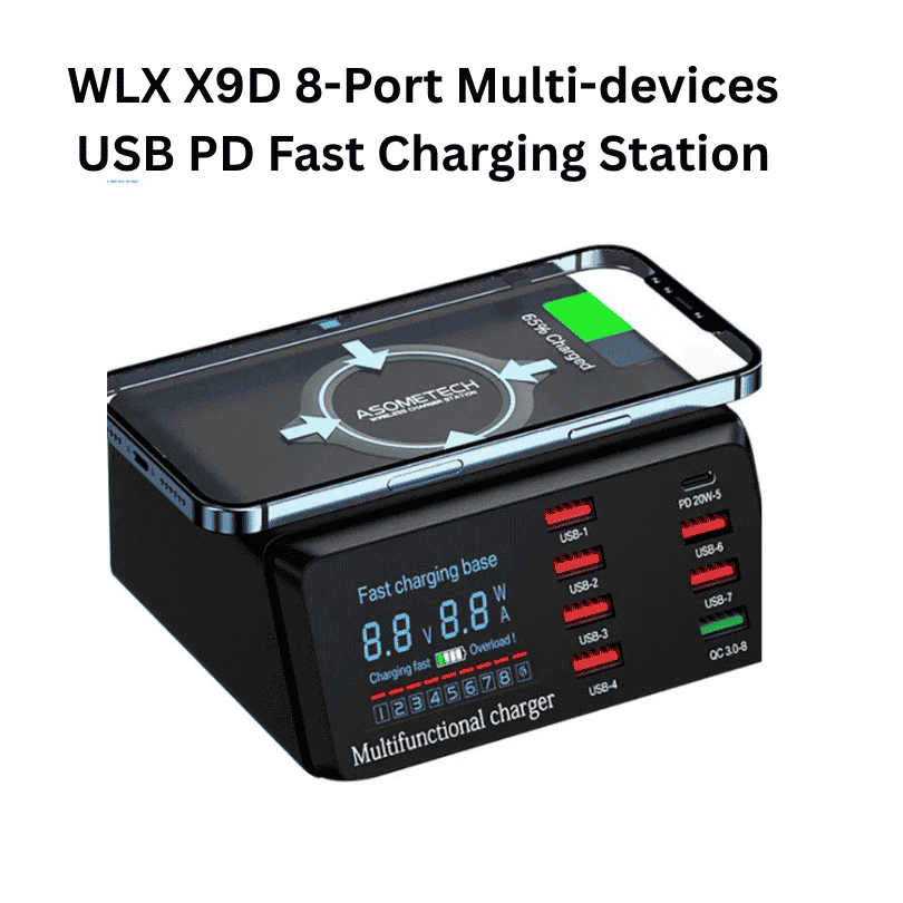 WLX X9D 8-Port Multi-devices USB PD Fast Charging Station