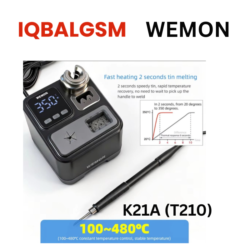 K21A /T210 /c210 Soldering Iron Station 65W Rapid Heating Smart Temperature Control 100-480°C Nixie Tube Display Universal Voltage for PCB Circuit Board SMD Work
