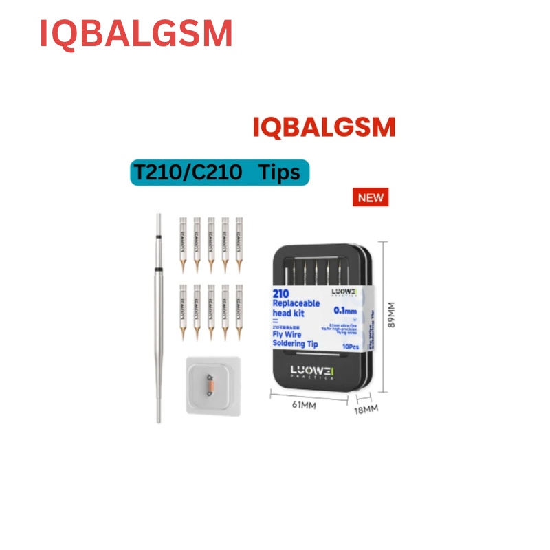 Luowei LW-C210 /T210 Soldering Iron Tip with 10Pcs Ultra Sharp Needles for Screen / Motherboard Flying Wire