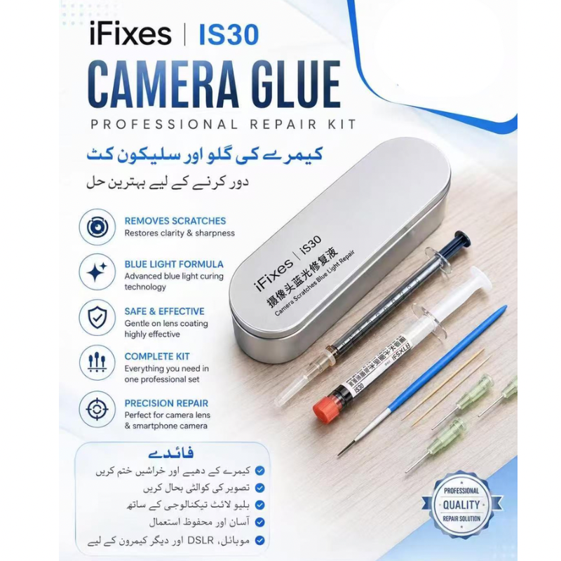 iFixes iS30 Camera Lens Scratch & Blue Light Coating Repair Glue for iPhone Android iPad
