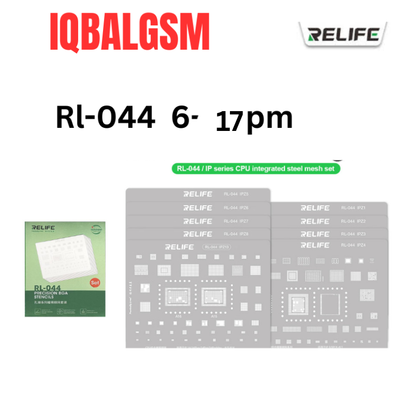 RELIFE RL-044 9 in 1 CPU Repair Steel Stencil Set for iPhone 6s-17Pro Max
