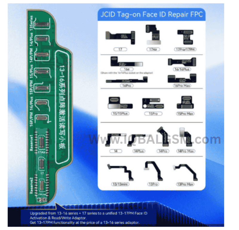 JCID Tag-on Face ID Dot-Matrix FPC Replacement Flex Cable for iPhone 13 to 17Pro Max