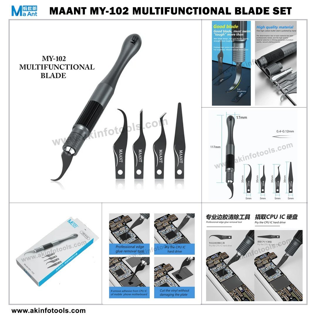 MY-102 MAANT MULTIFUNCTION IC GLUE REMOVING BLADE SET