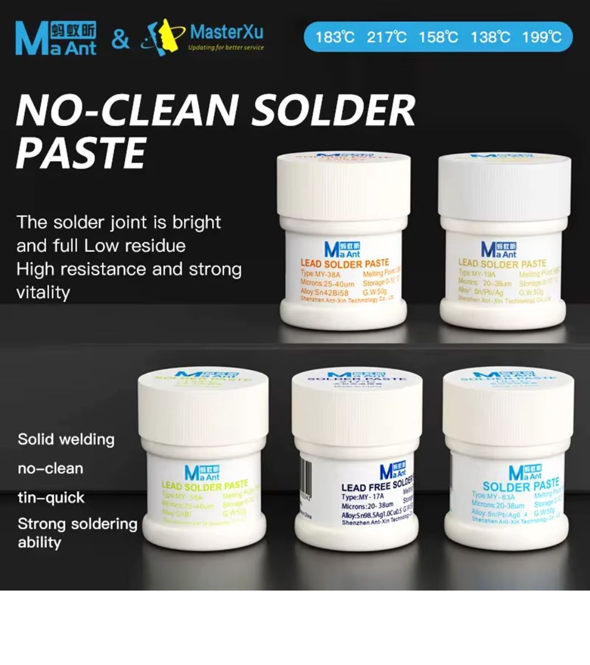 MaAnt MY-38A 50g 138 Silver PPD  BGA Solder Paste