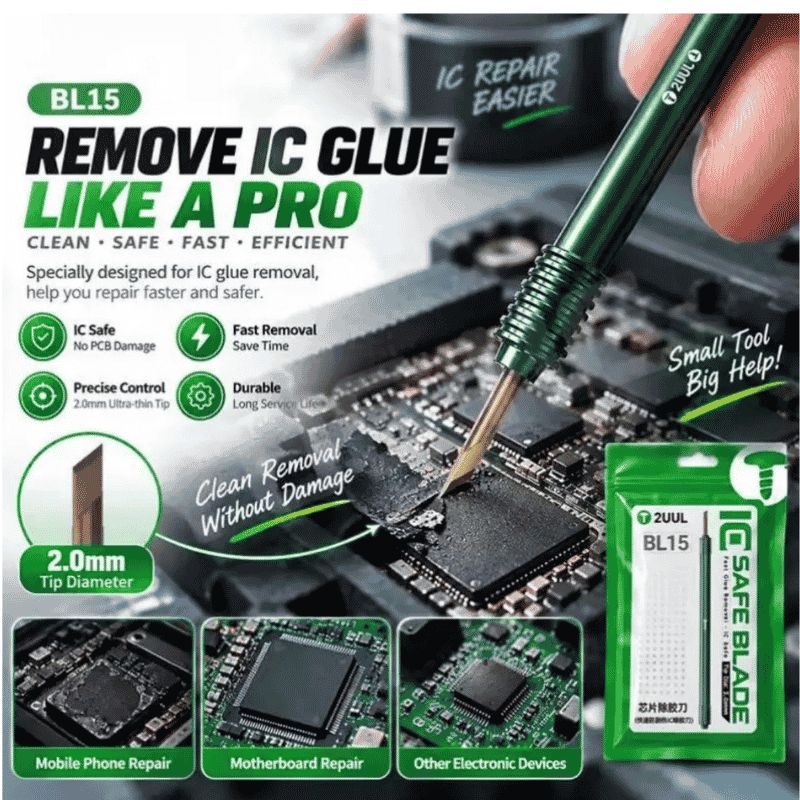 2UUL BL15 Fast Glue Removal IC Safe Blade