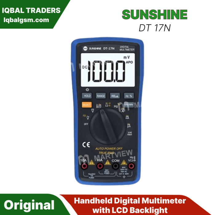 Sunshine DT-17N Handheld Digital Multimeter with LCD Backlight