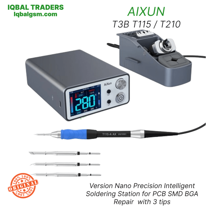 AiXun T3B Soldering Station with T210 T115 Handle Welding Solder Iron Tips Repair Tools Electronic Rework Station
