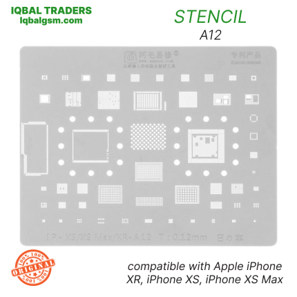 BGA Stencil A12 compatible with Apple iPhone XR, iPhone XS, iPhone XS Max