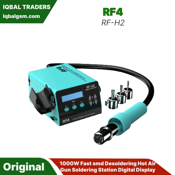 RF4 RF-H2 1000W Fast smd Desoldering Hot Air Gun Soldering Station Digital Display