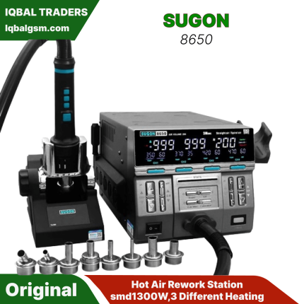 SUGON 8650 Hot Air Rework Station smd1300W,3 Different Heating