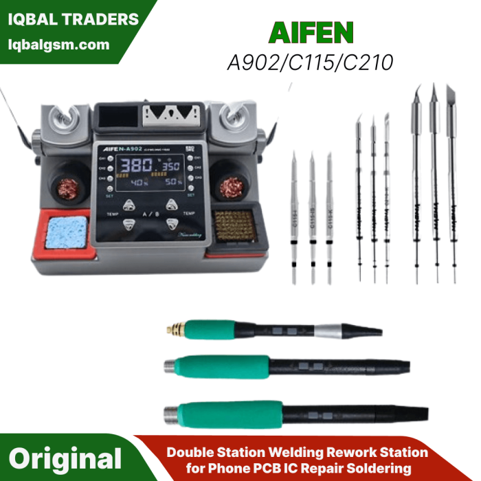 Aifen A902 C115 / C210 / Double Station Welding Rework Station for Phone PCB IC Repair Soldering