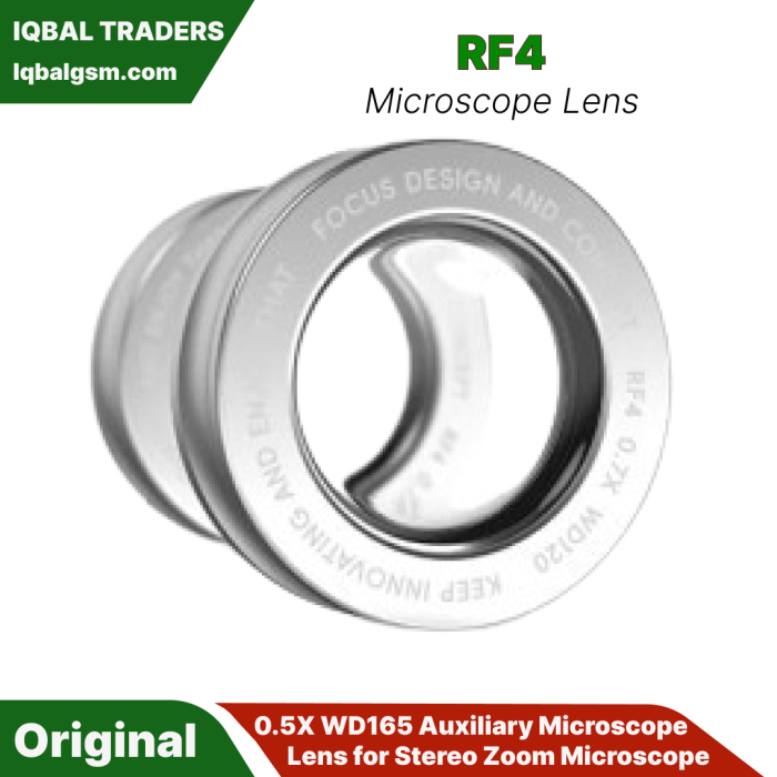 RF4 New Version 0.5X WD165 Auxiliary Microscope Lens for Stereo Zoom Microscope