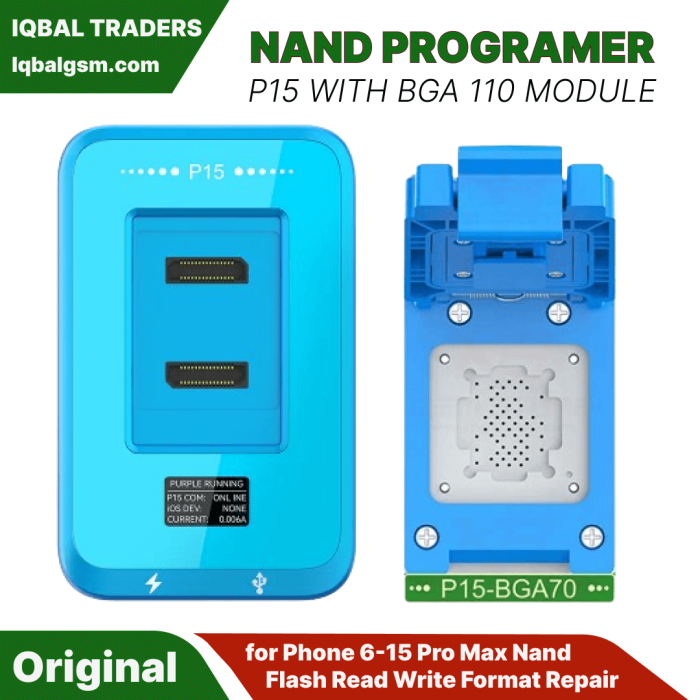 JCid P15 Nand Programmer With BGA110 Module for Phone 6-15 Pro Max Nand Flash Read Write Format Repair