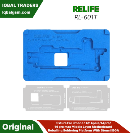RELIFE RL-601T Fixture For iPhone 14/14plus/14pro/14 pro max Middle Layer Motherboard Reballing Soldering Platform With Stencil BGA