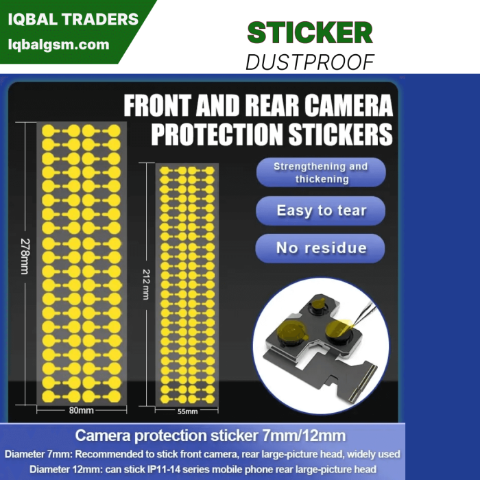 front and rear camera protection sticker dustproof