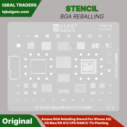 Amaoe BGA Reballing Stencil For iPhone XS/XS Max/XR A12 CPU RAM IC Tin Planting