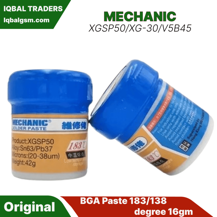 MECHANIC Solder Paste XGSP50/XG-30/V5B45 BGA Paste 183/138 degree 16gm