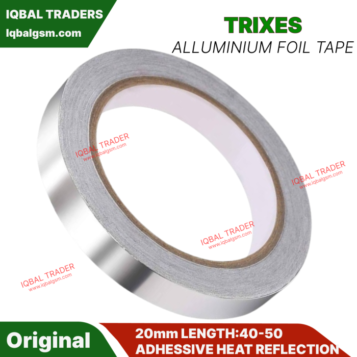 Aluminium 20mm Aluminum Foil Tape, Tape Length: 40-50 m