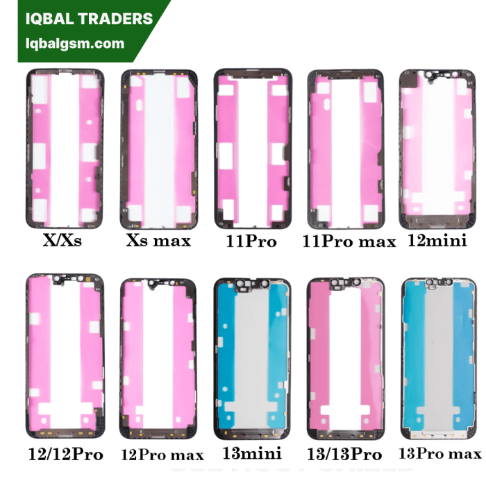 New LCD Front Middle Frame Bezel With Adhesive Tape For iPhone X XS XR Max 11 12 13 14 Pro Max Mini