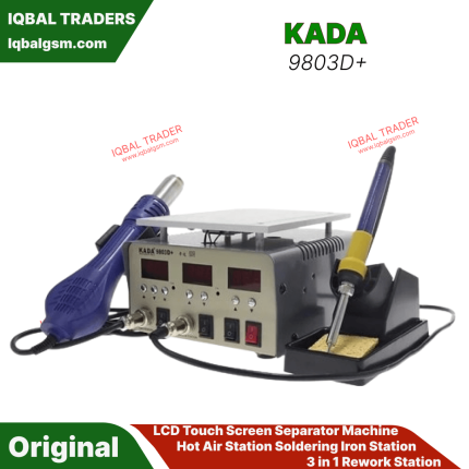 KADA 9803D+ LCD Touch Screen Separator Machine Hot Air Station Soldering Iron Station 3 in 1 Rework Station