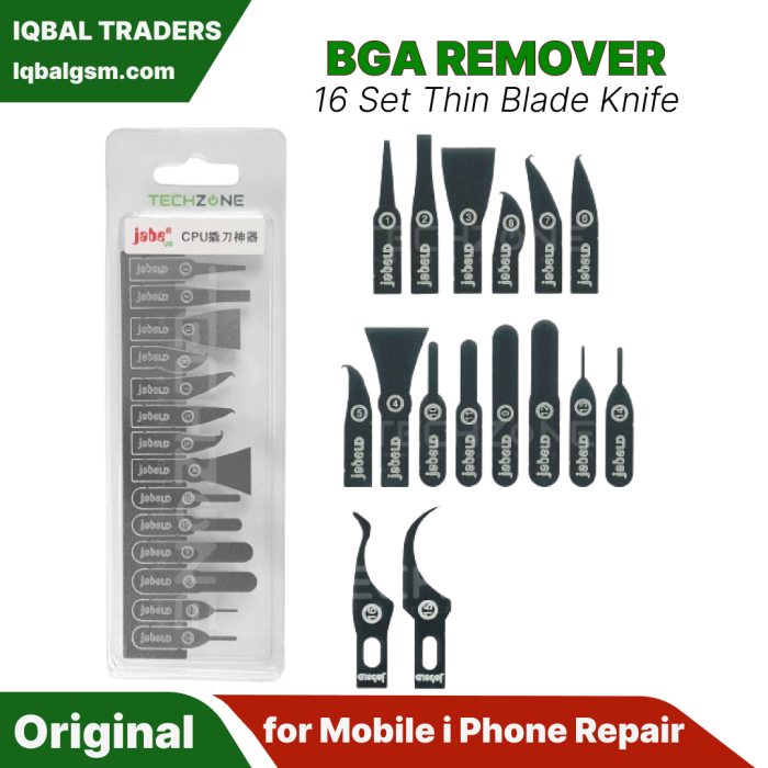 IC Chip CPU NAND BGA Remover 16 Set Thin Blade Knife for Mobile iPhone Repair