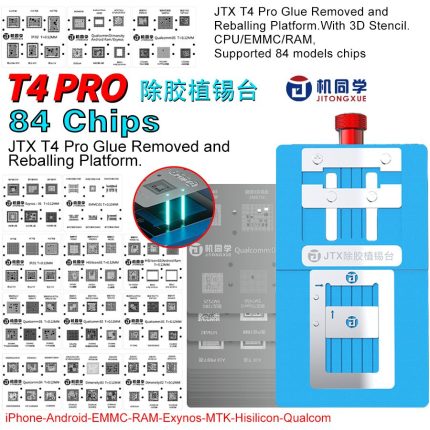 JTX T4 Pro Universal Chips Glue Removal and Tin Planting Platform Set for iPhone / Samsung / Hisilicon / Android RAM