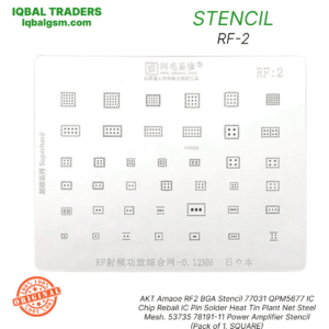 akt-amaoe-rf2-bga-stencil-77031-qpm5677-ic-chip-reball-ic-pin-solder-heat-tin-plant-net-steel-mesh-53735-78191-11-power-amplifier-stencil-pack-of-1-square